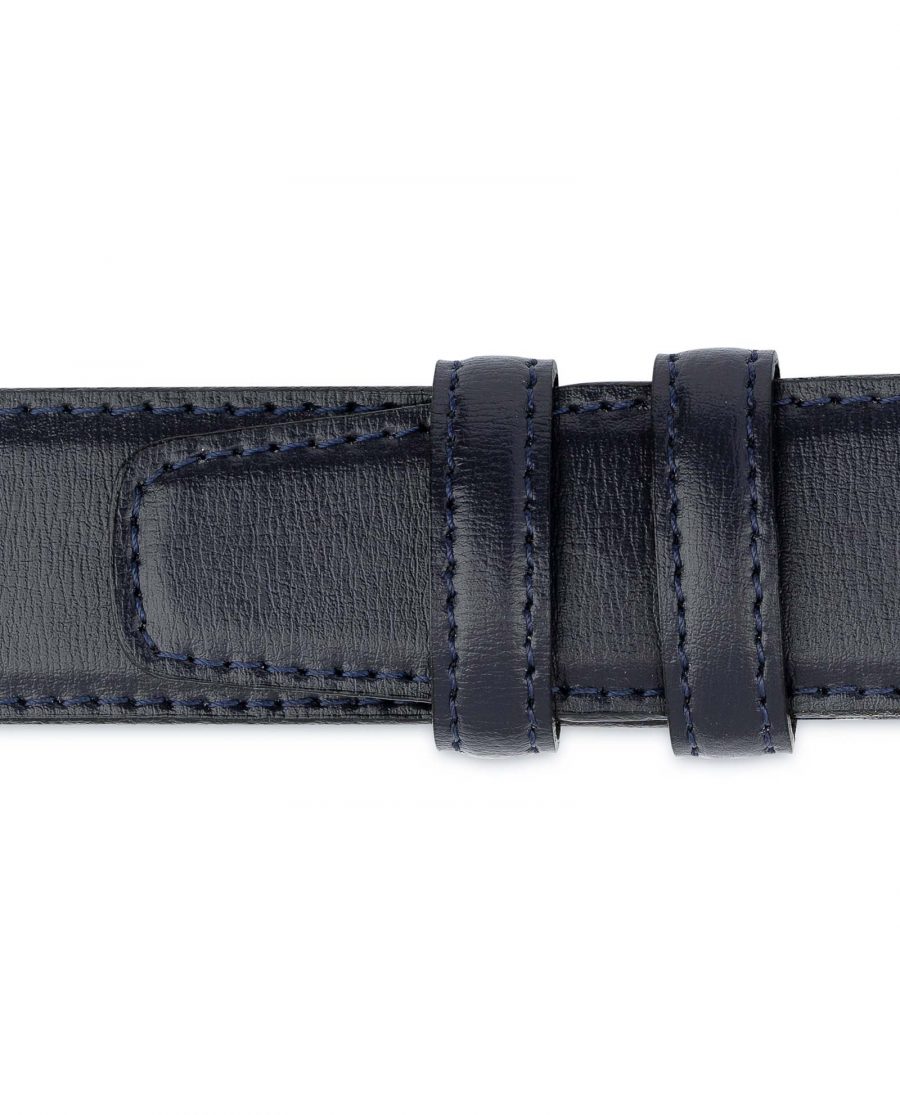 Mens-Navy-Blue-Belt-Genuine-Leather-Loops
