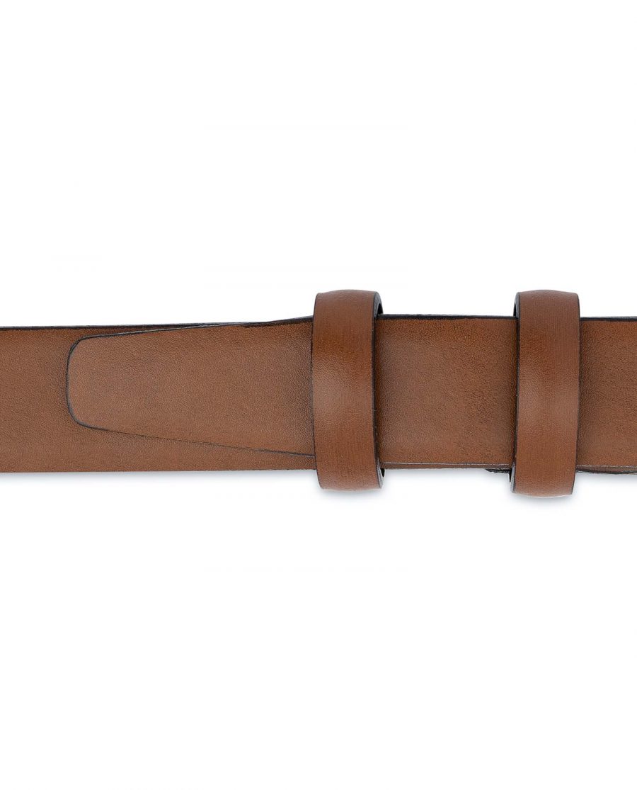 Mens-Tan-Leather-Belt-Brown-1-inch-Wide-Loops