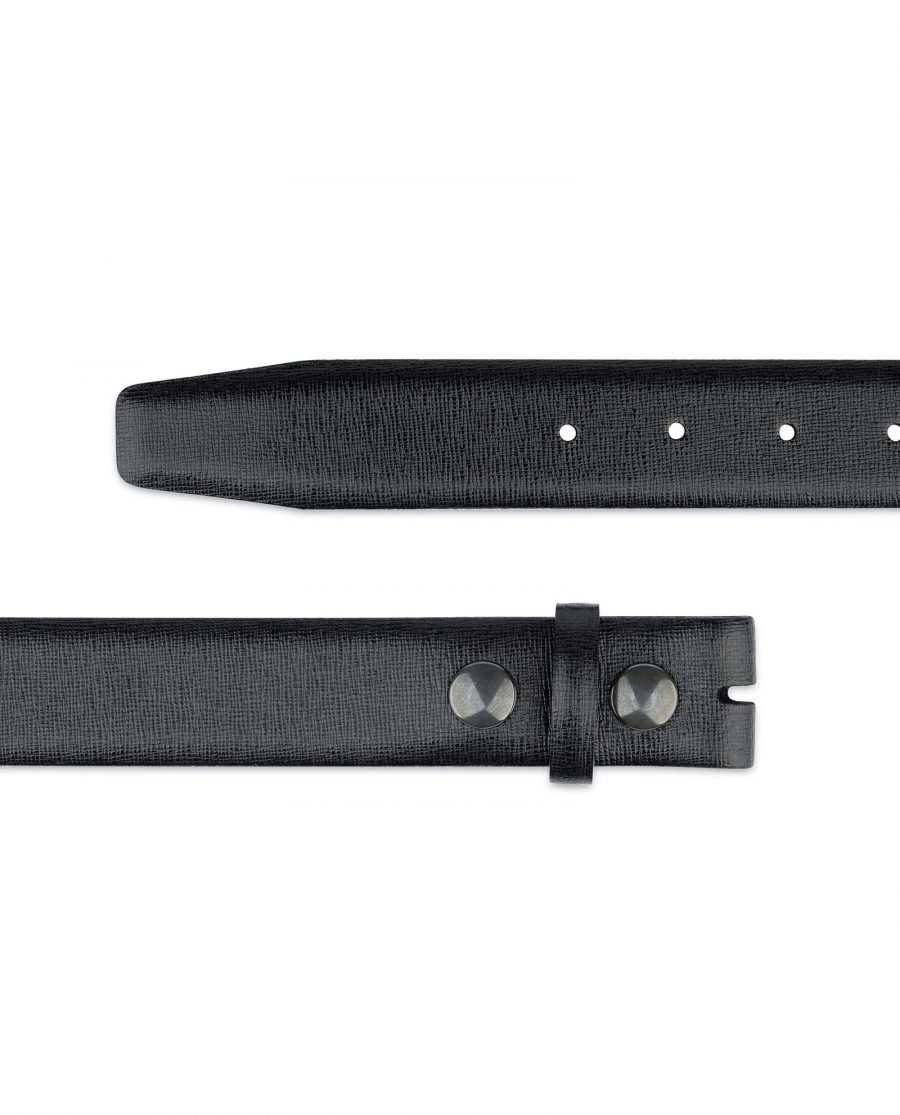 Saffiano Leather Belt Without Buckle Snap on From top