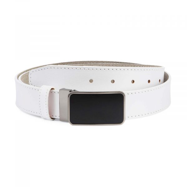White-Leather-Belt-With-Black-Buckle-Capo-Pelle