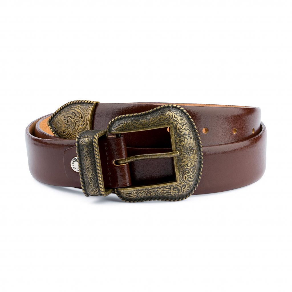 DAZCOS Adjustable Brown Cosplay Belt With Bronze Buckle - 53" Length, Fits Waist 25-45 Inches - View #8