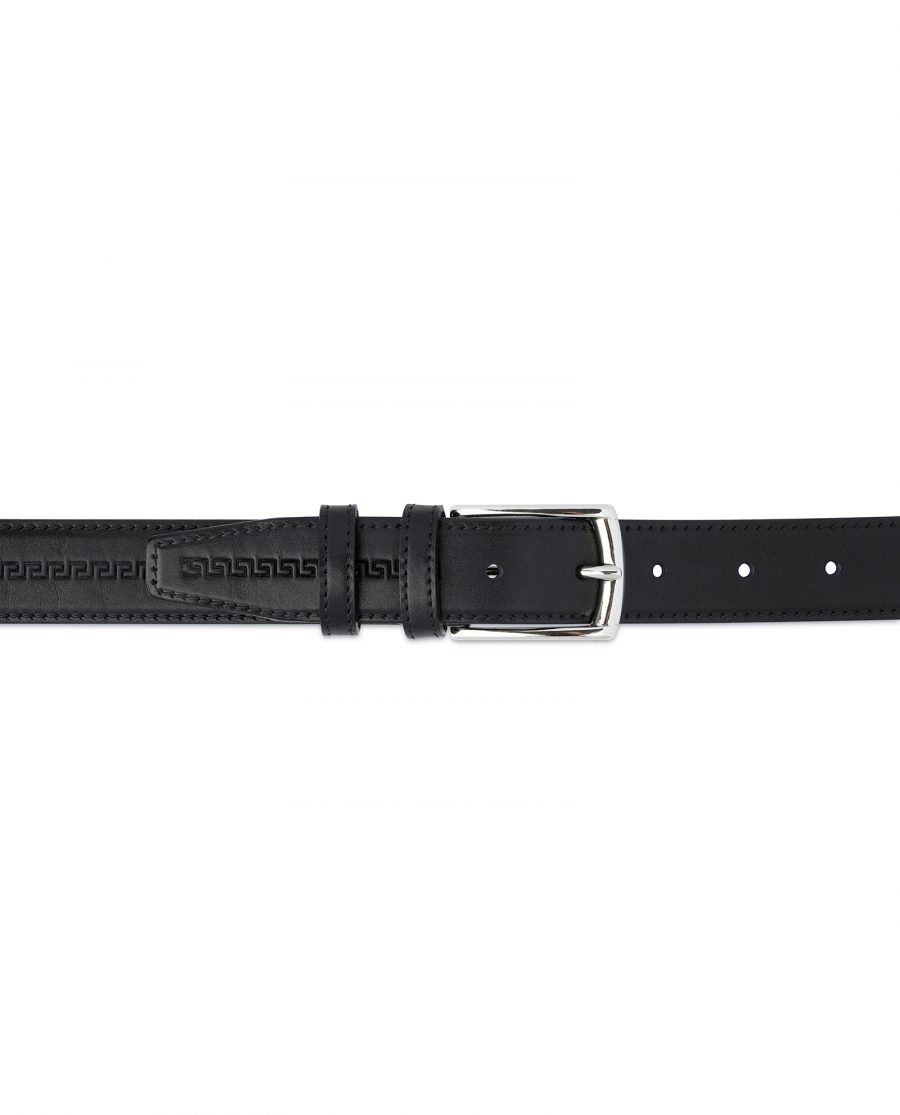 Mens Leather Belt Black Full Grain With buckle