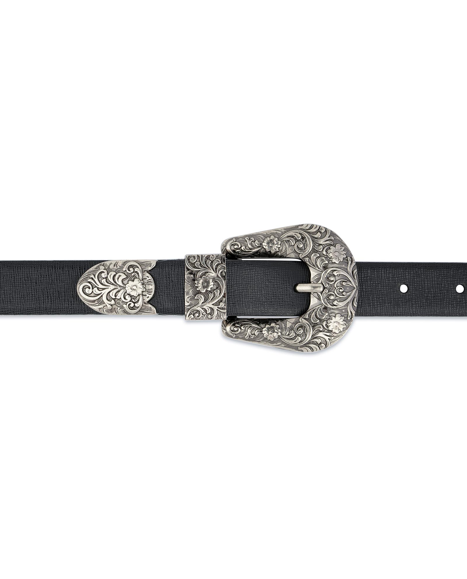 Buy Black Women's Belts For Dresses | Saffiano Leather | Capo Pelle