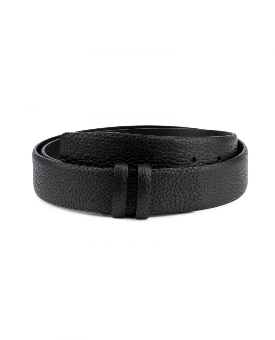 Black Mens Belt for Buckles Genuine Leather Capo Pelle