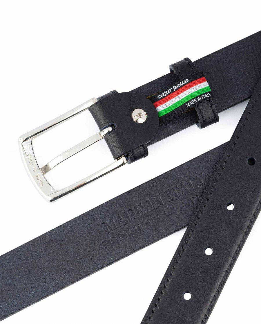 Full Grain Leather Belt Mens Dress Black Made in Italy