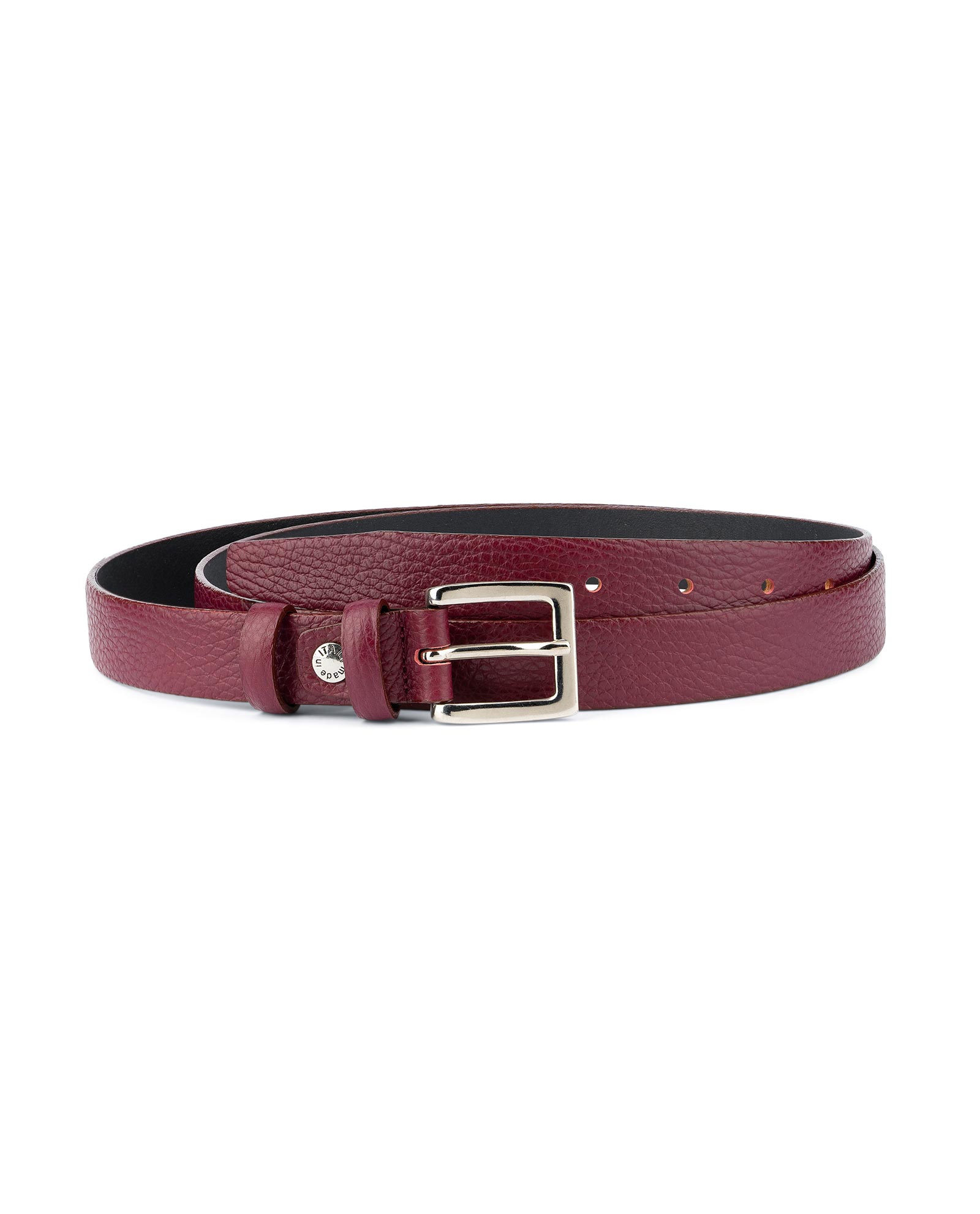 WOMEN FASHION Accessories Belt Red discount 81% NoName Fine burgundy belt with studs Red S 