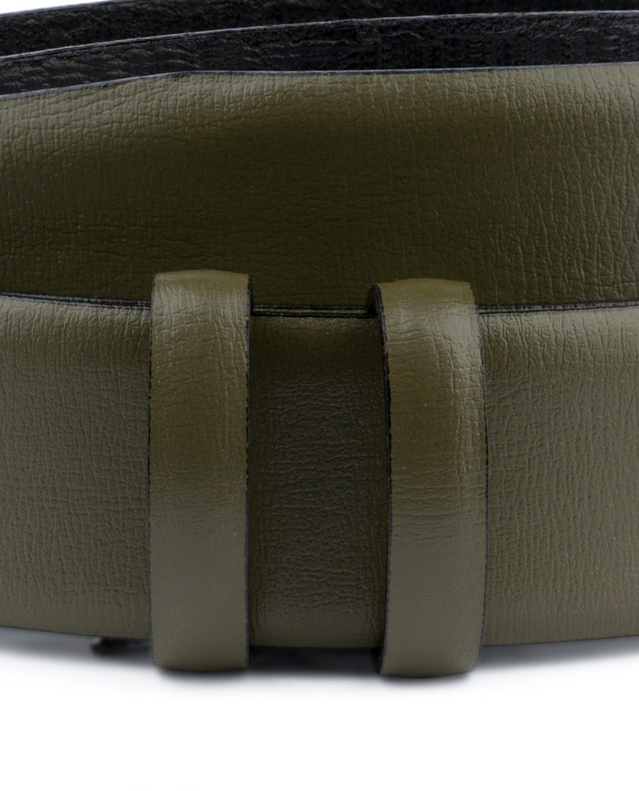 Olive Green Belt Without Buckle 1 3 8 Wide Leather Replacement