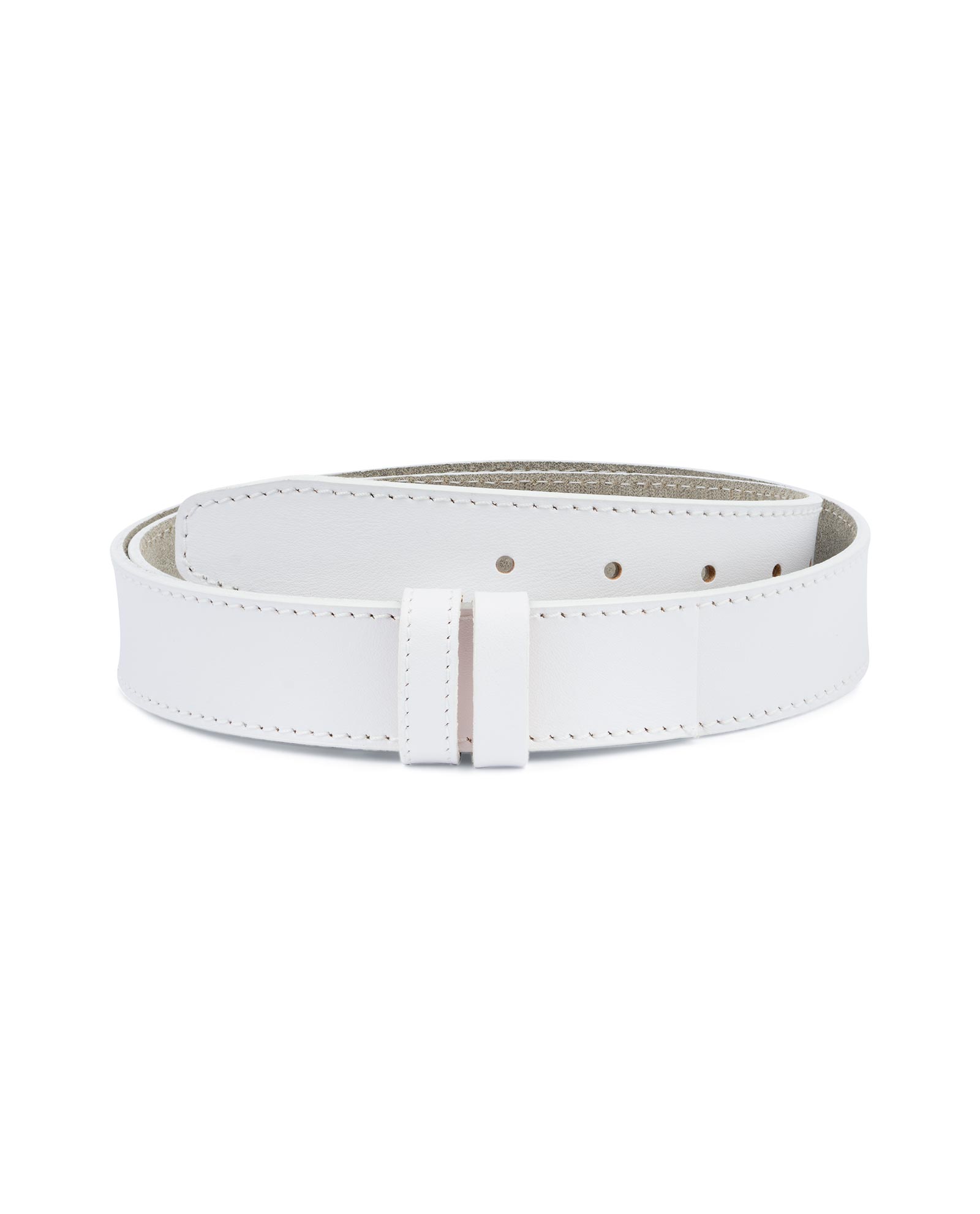 Buy White Belt Men's Without Buckle | LeatherBeltsOnline.com