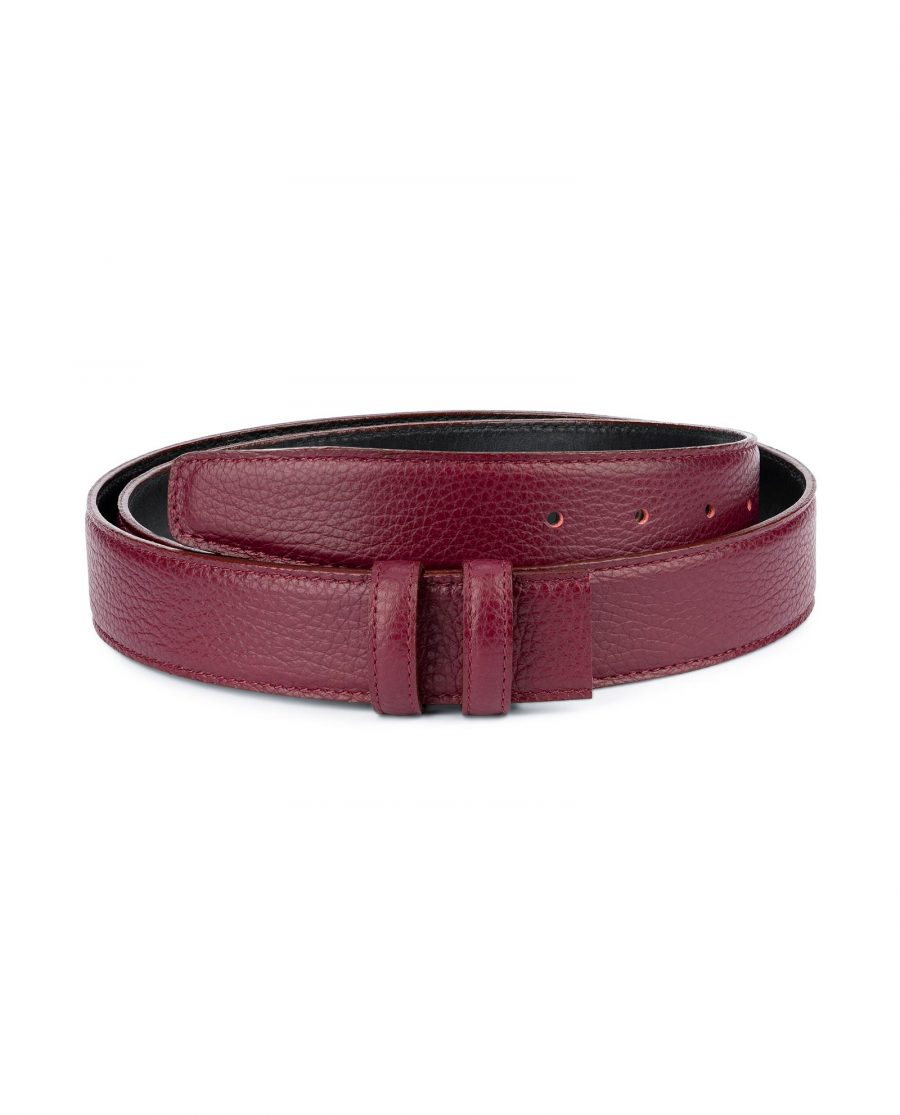 Burgundy Leather Strap for Belt Replacement 1