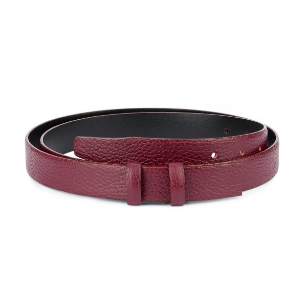 Burgundy Leather Strap for Belt Replacement 1 inch 1