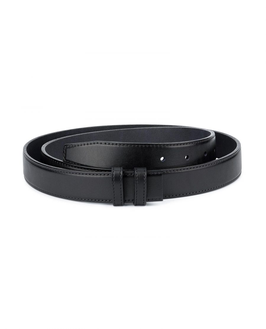 Full Grain Leather Belt Strap Black Adjustable 1