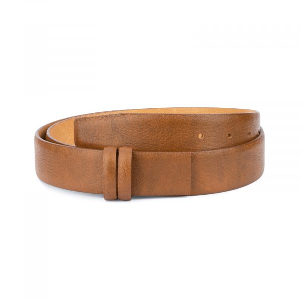 Mens Brown Leather Belt Strap Adjustable 1