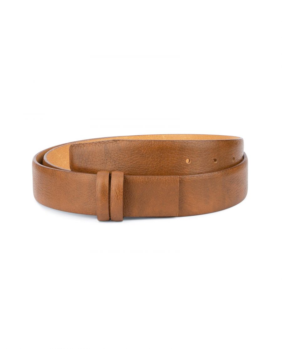 Mens Brown Leather Belt Strap Adjustable 1