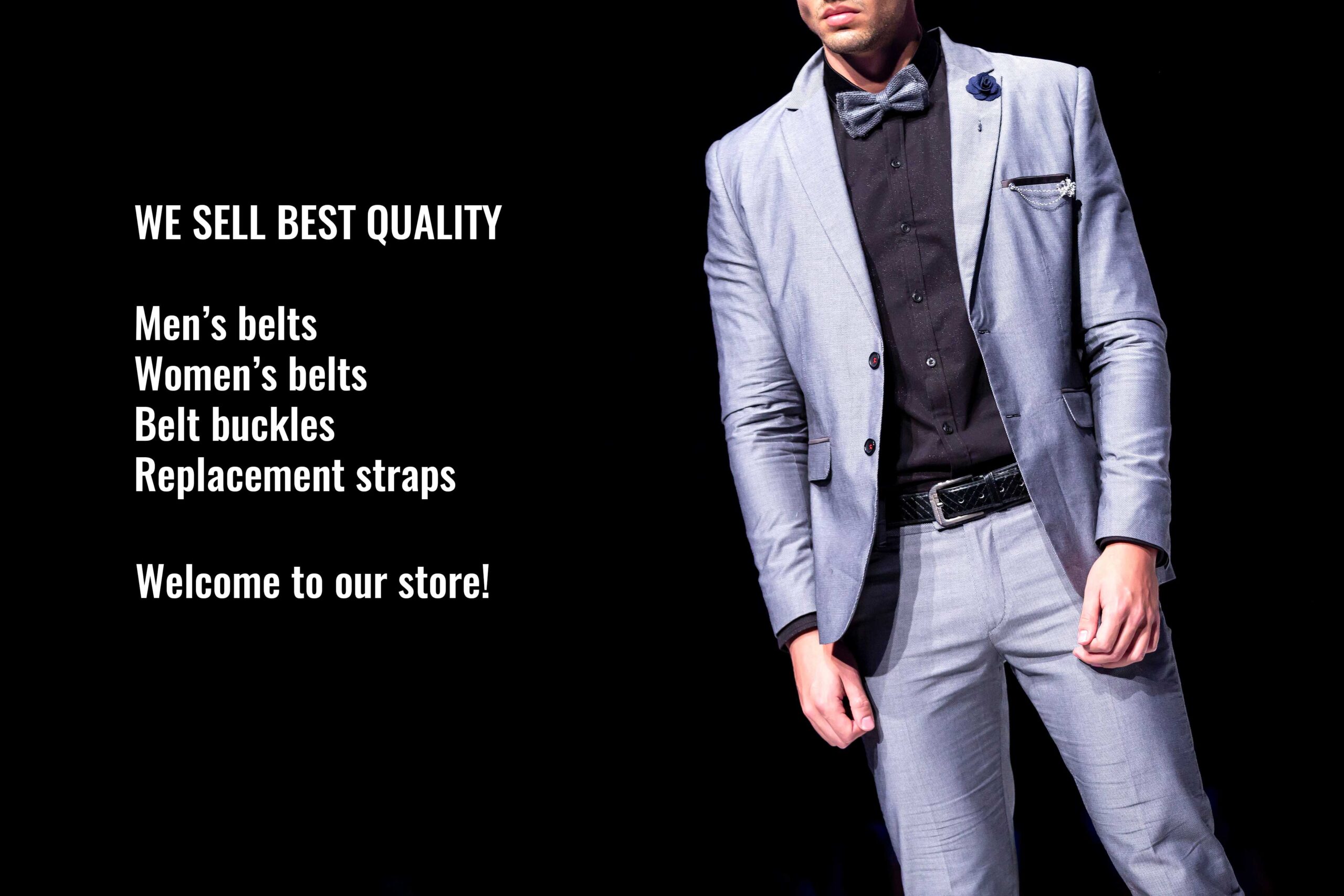 Mens Black Belt With Rose Gold Buckle Genuine Leather Dress Belts 1