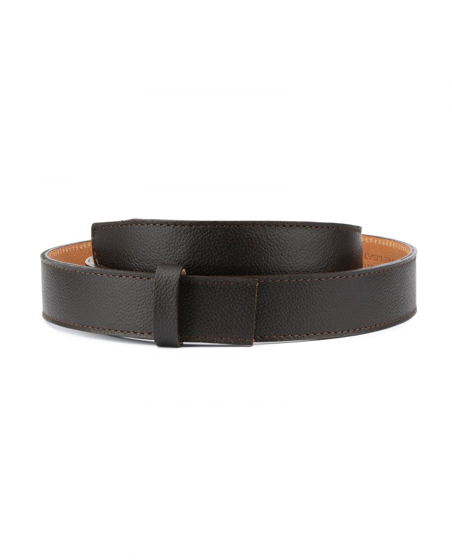 Brown Leather Strap for Mens Slide Belt 1