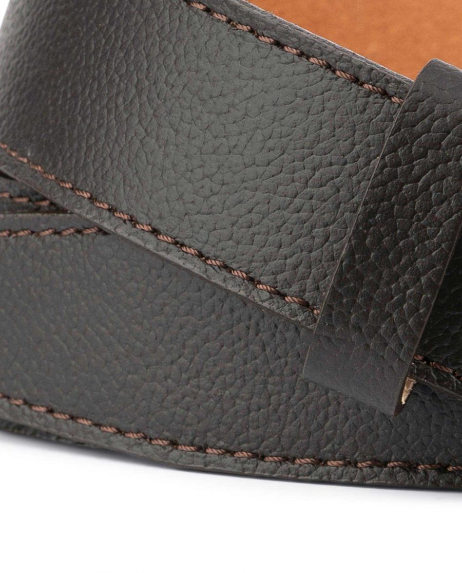 Brown Leather Strap for Mens Slide Belt 2