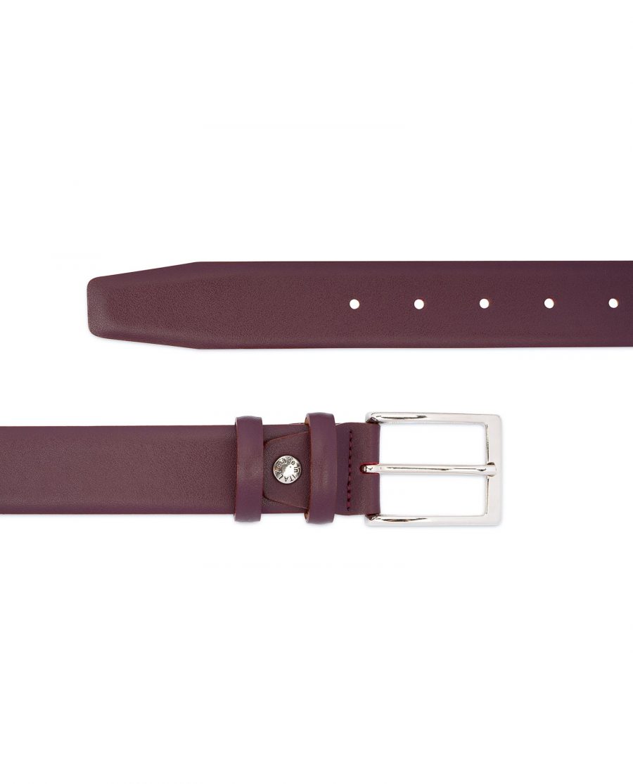 Burgundy Belt for Men Genuine Leather 3