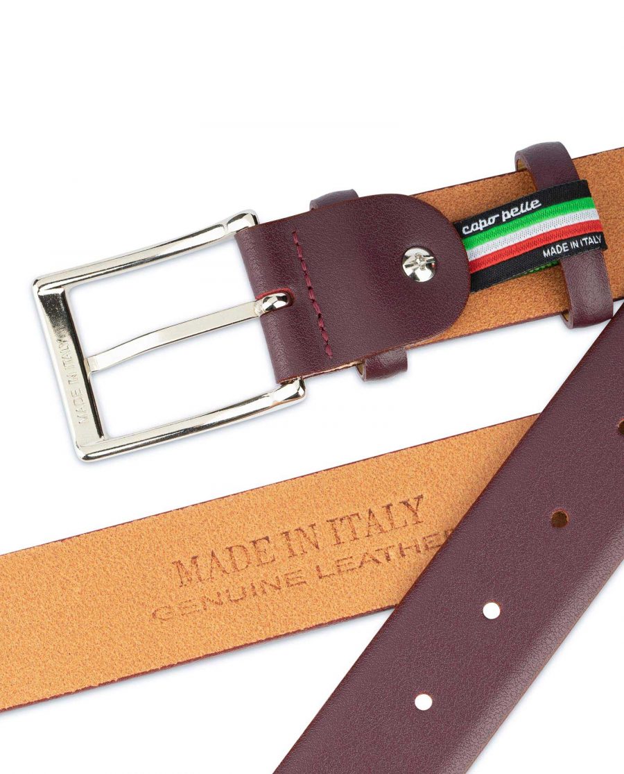Burgundy Belt for Men Genuine Leather 4