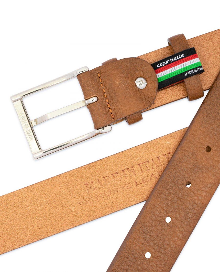 Light Brown Mens Belt Genuine Italian Leather 4