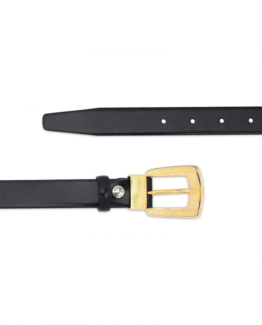 Womens Black Belt With Gold Buckle 2