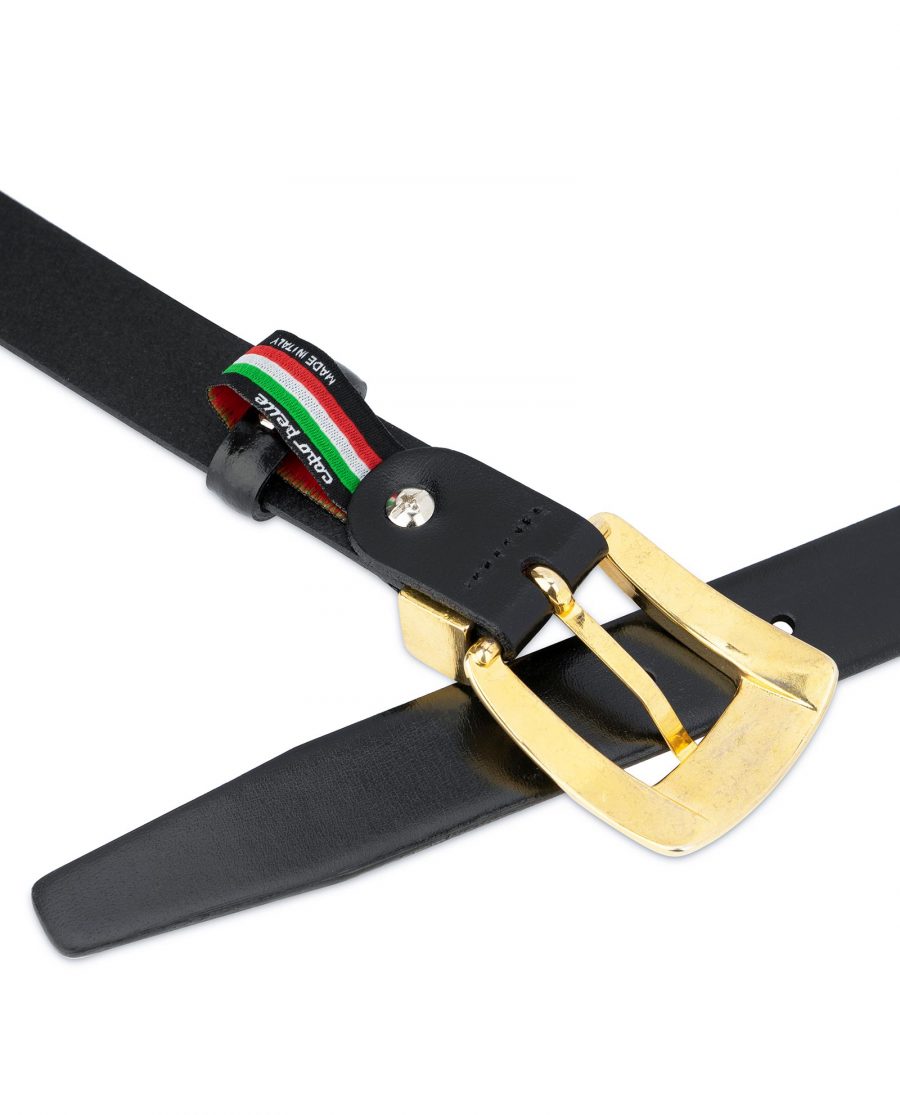Womens Black Belt With Gold Buckle 3