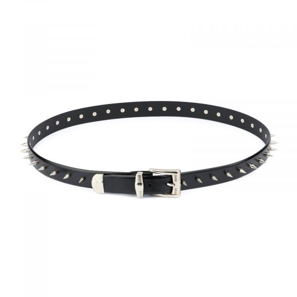 Mens Spiked Belt in Black Leather Emo Goth Punk Style 2