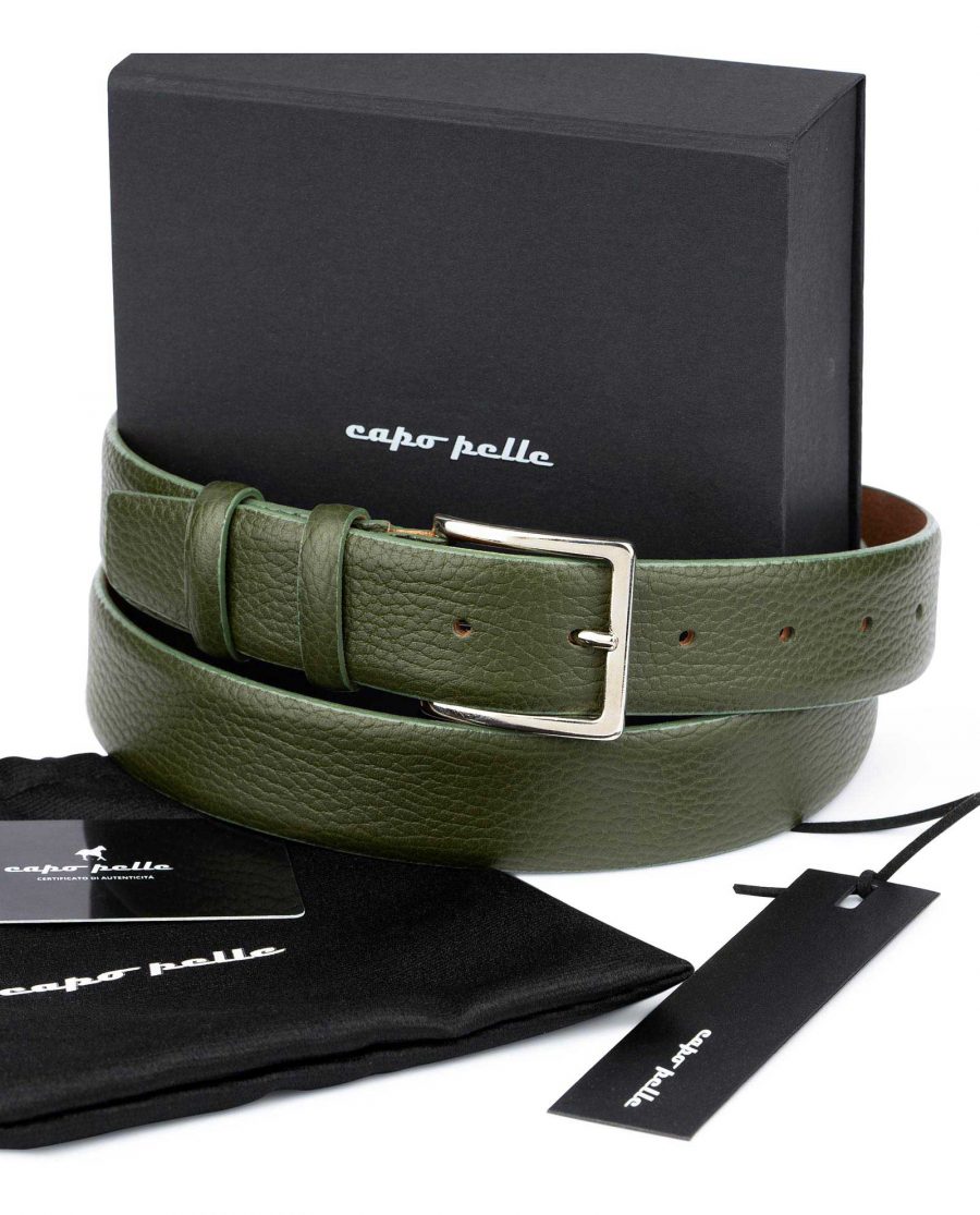 Birthday Gifts For Men Olive Green Leather Belt