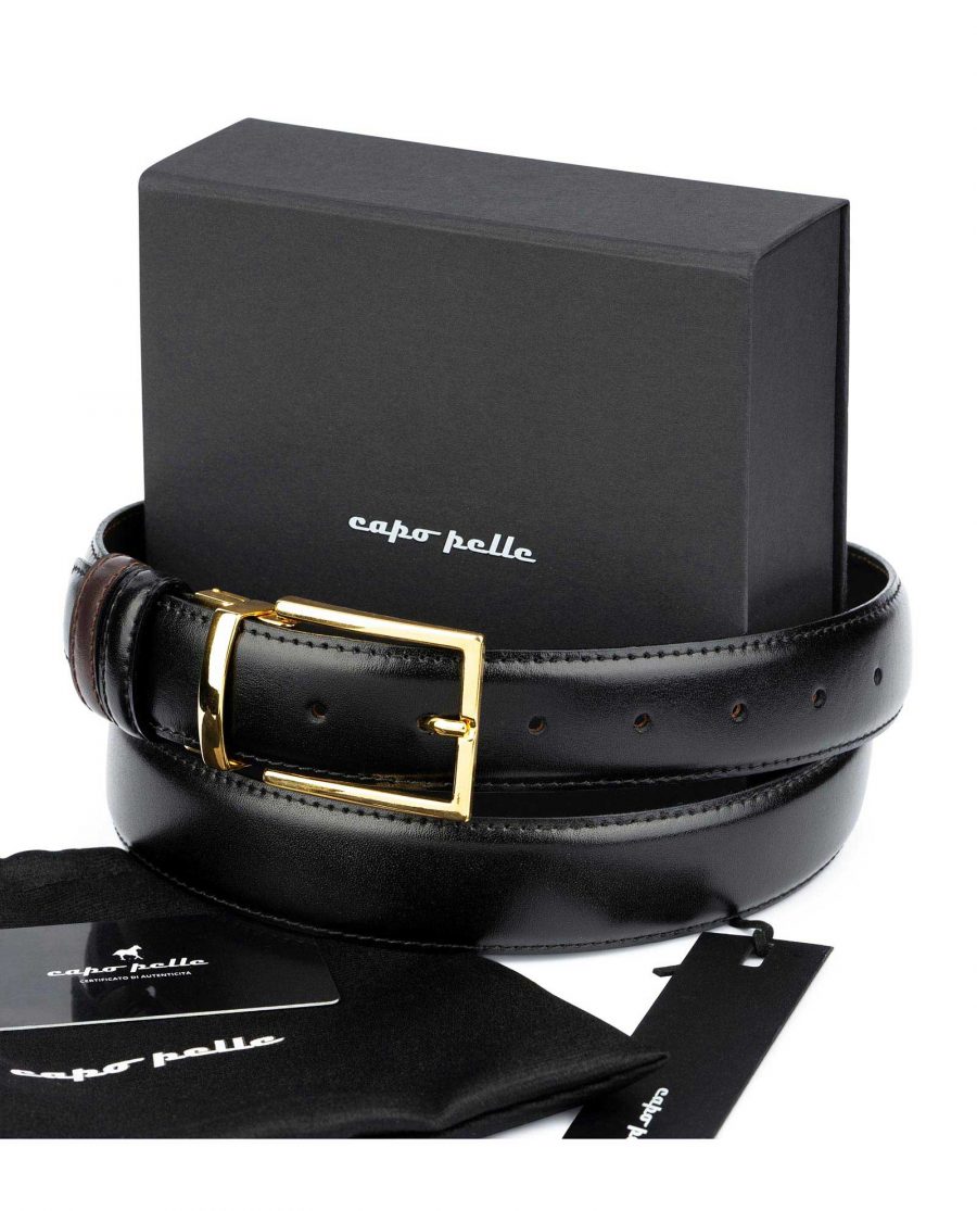 Gifts For Boss Male Reversible Gold Buckle Belt