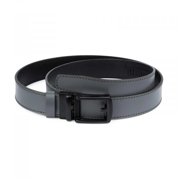 Gray Mens Comfort Click Belt Black Buckle 1