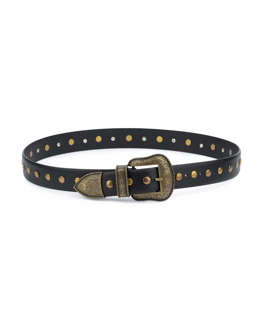 Studded Western Belt With Bronze Buckle 1