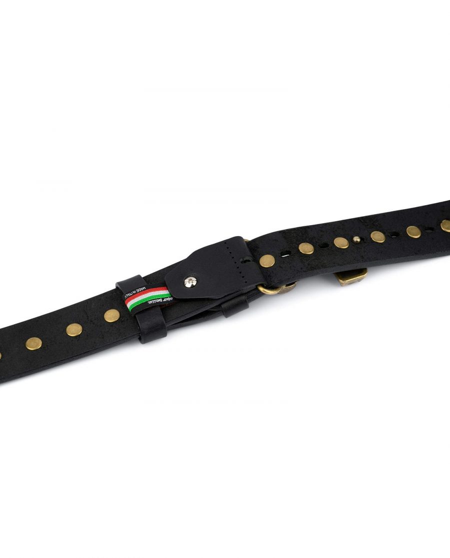 Black Studded Viking Leather Belt 7