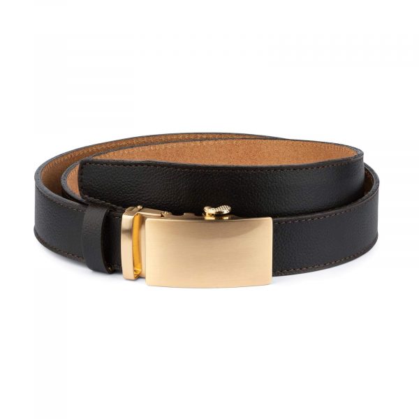 Brown Comfort Click Belt Gold Buckle 1