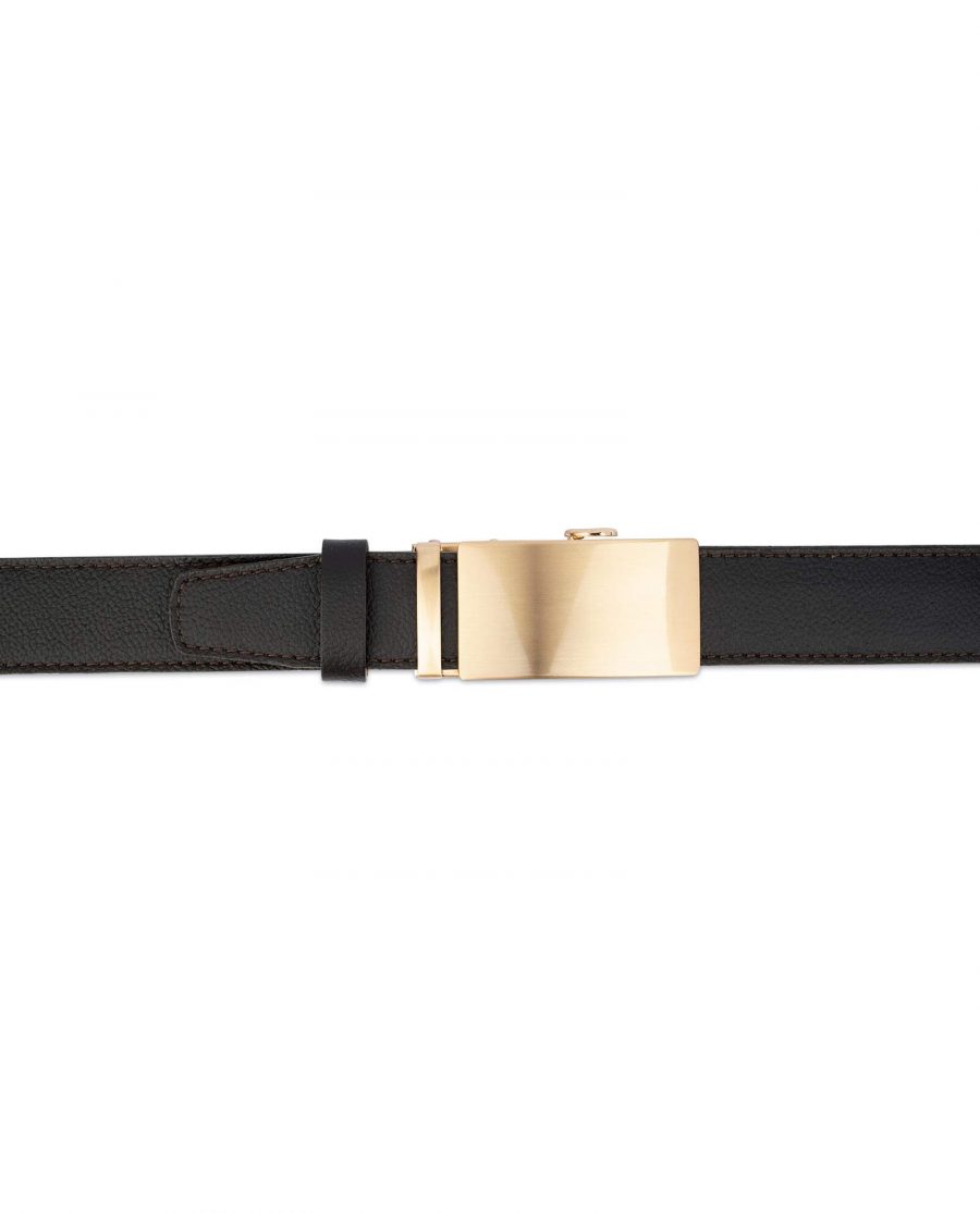 Brown Comfort Click Belt Gold Buckle 3
