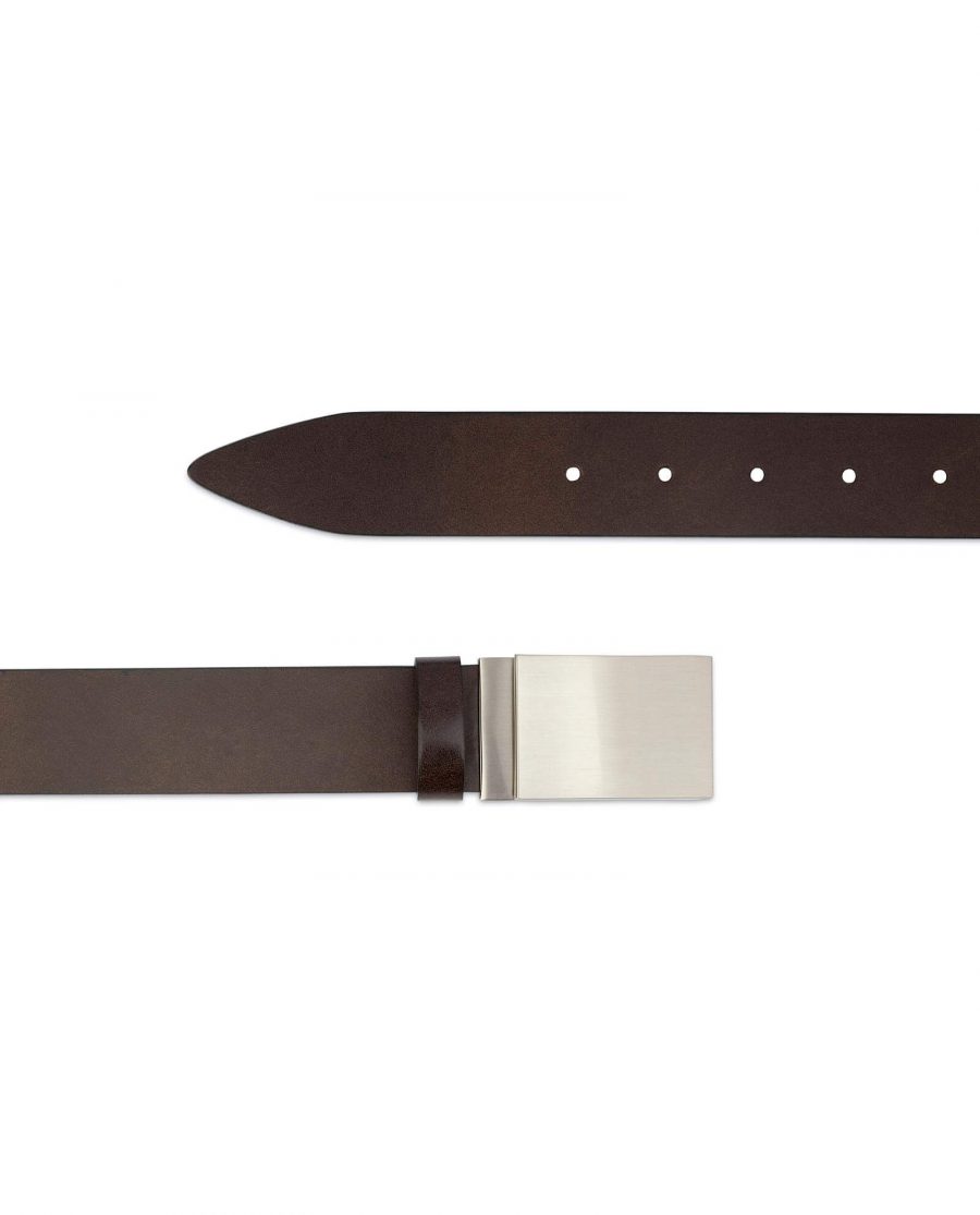 Brown Leather Belt With Blank Engravable Buckle 2