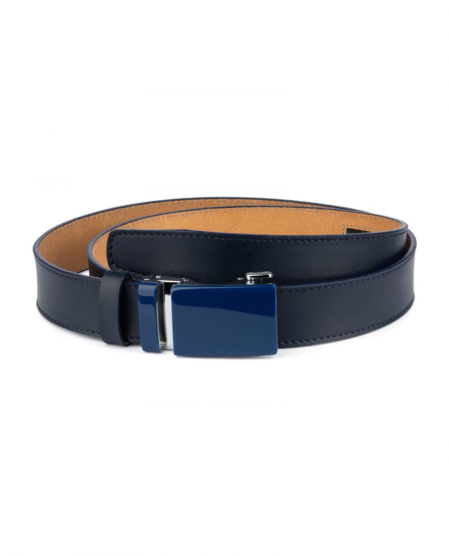 Navy Mens Click Belt With Blue Buckle 1
