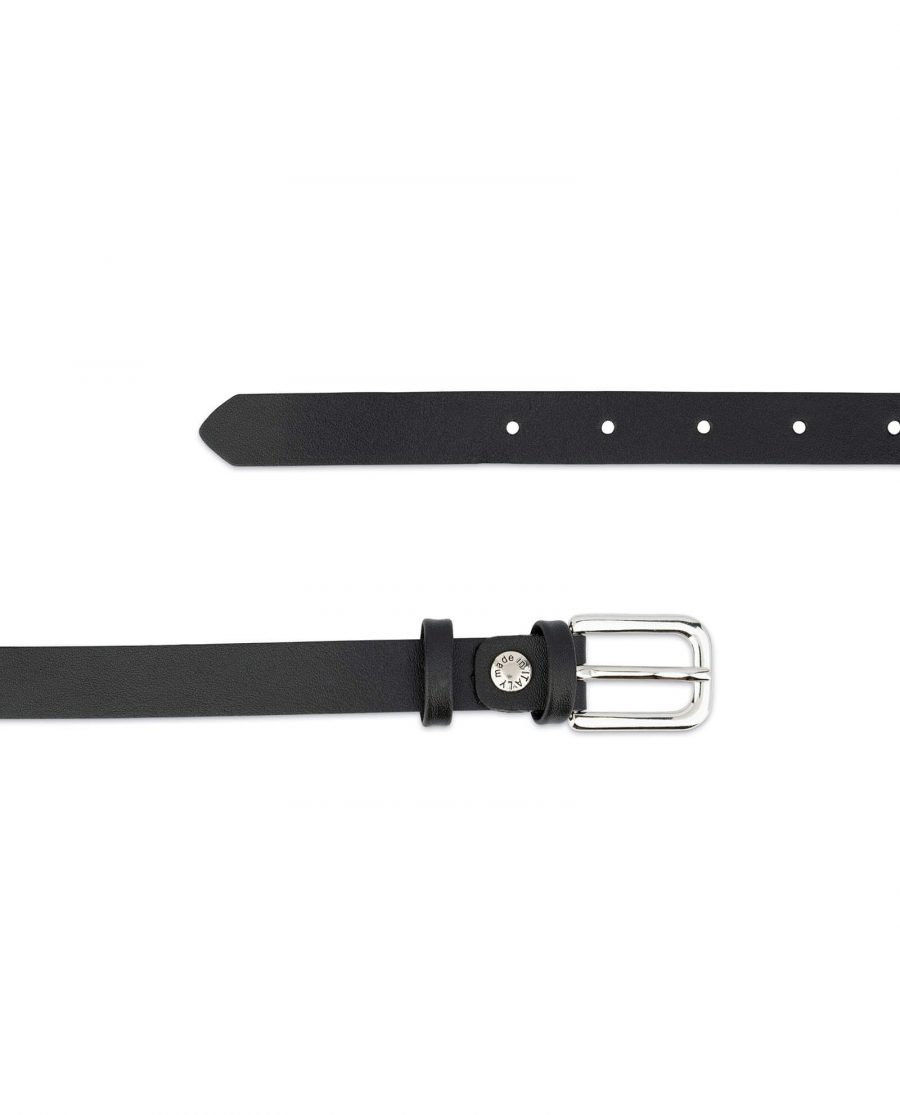Womens Leather Belt Black Thin 2 0 Cm 3