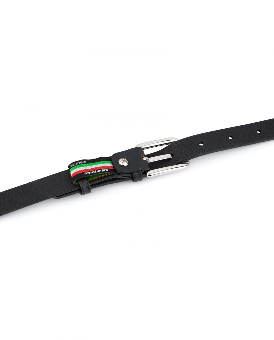 Womens Leather Belt Black Thin 2 0 Cm 4