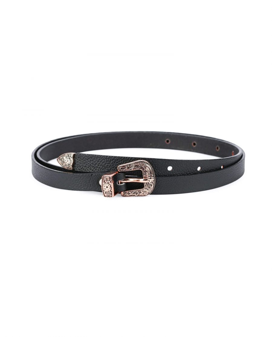 western belts for women with rose gold buckle WECW15GDRO 1 1