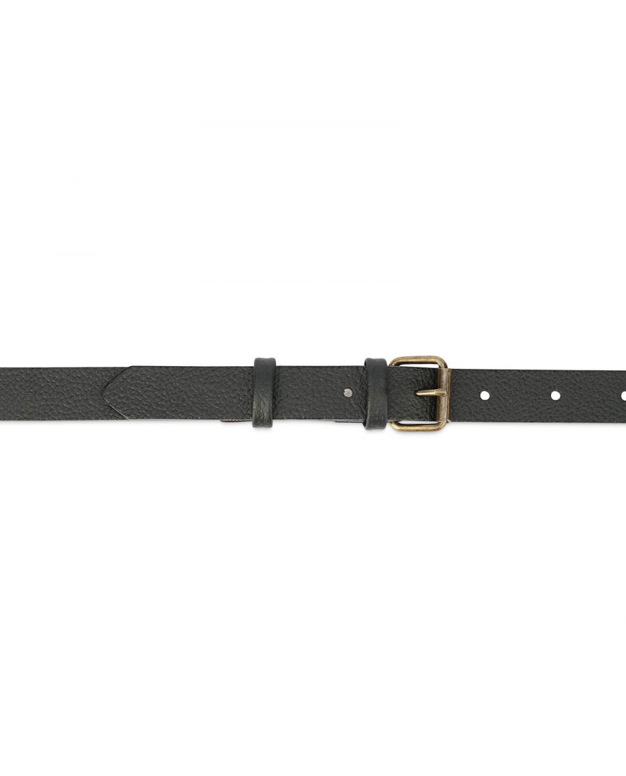 women s belt black with bronze roller buckle 20 mm ROLL20BLCW 3