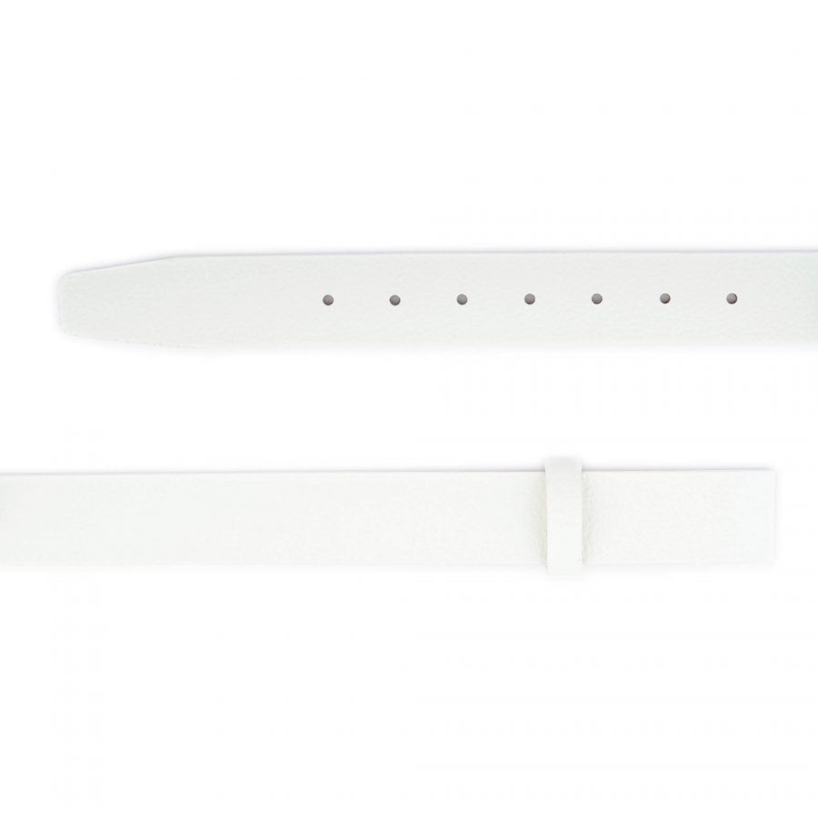 Belt Strap Replacement 35 Mm White Leather 1
