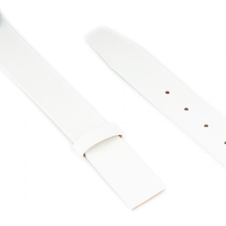 Belt Strap Replacement 35 Mm White Leather 3