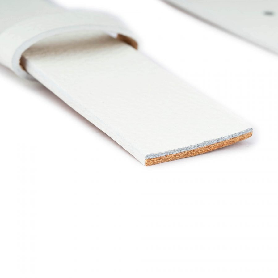 Belt Strap Replacement 35 Mm White Leather 4