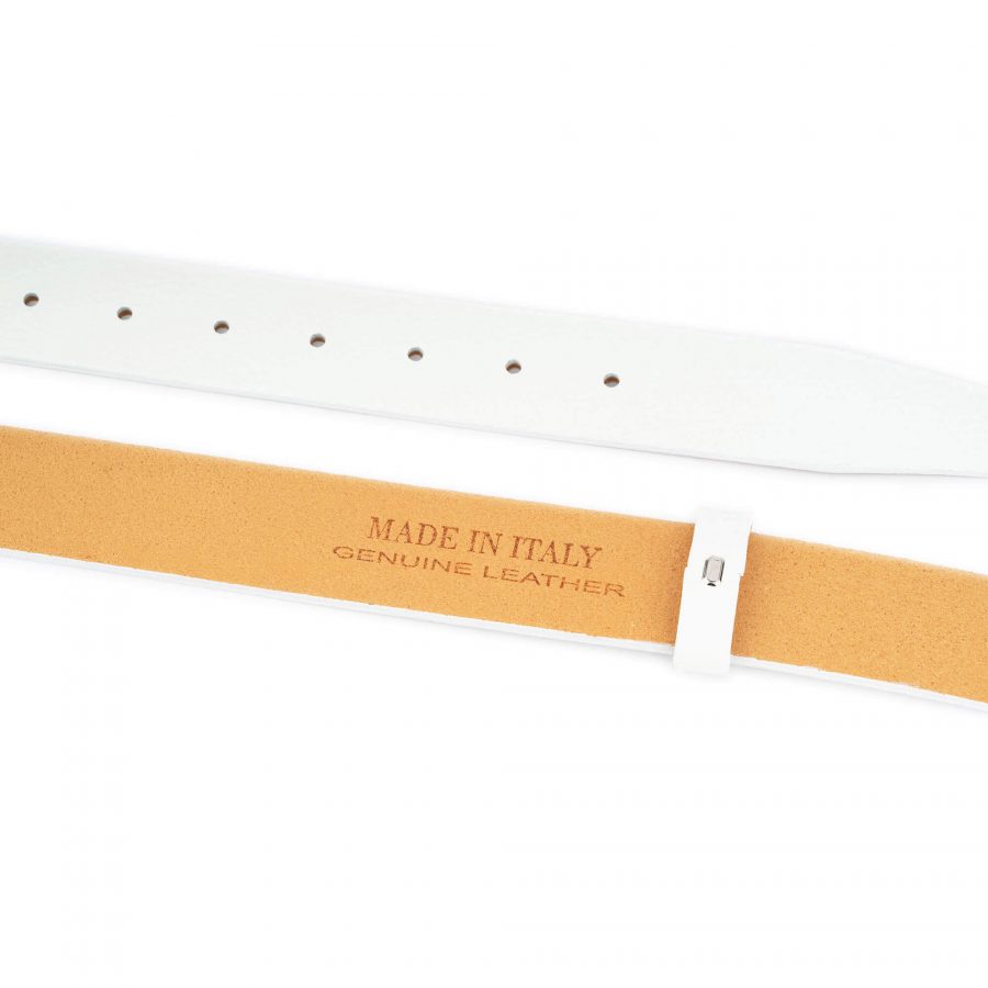 Belt Strap Replacement 35 Mm White Leather 5
