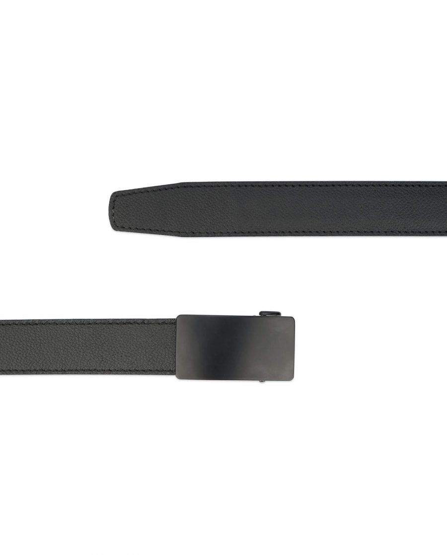 Black leather comfort click belt blank buckle AUBL35BLRO 2