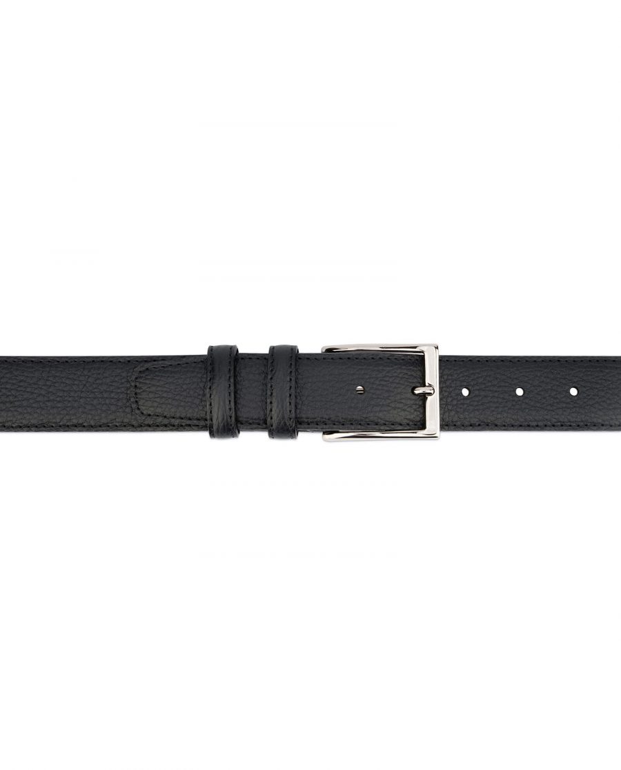Black men s genuine leather belt with buckle PBBL35CLAS 3