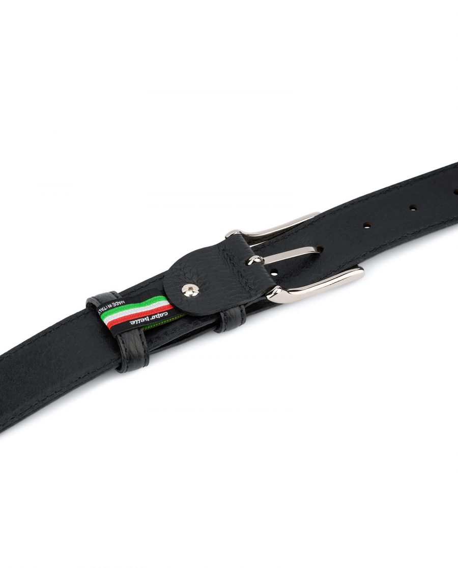 Black men s genuine leather belt with buckle PBBL35CLAS 4