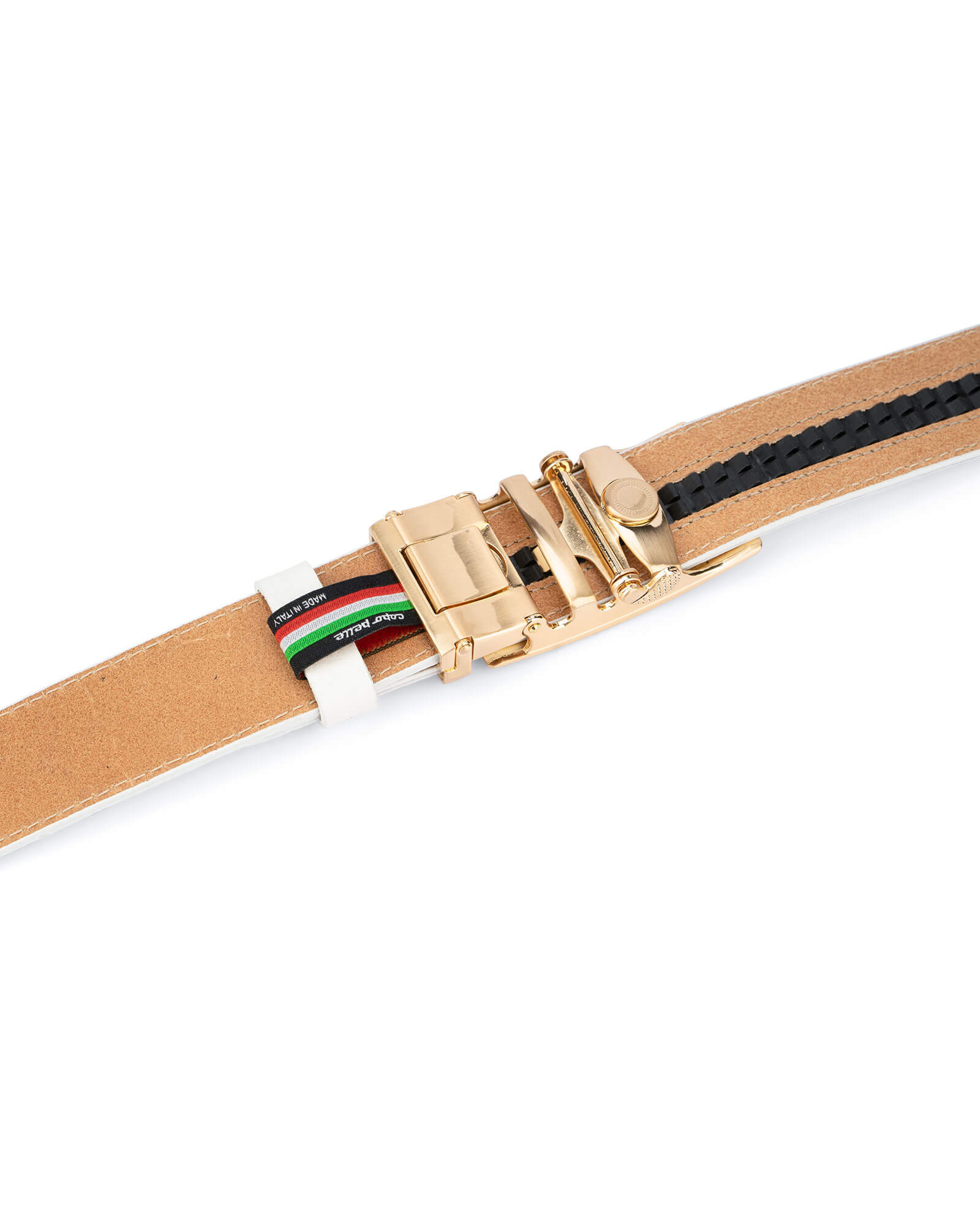 Buy Ratchet Mens White Belt Gold Buckle 
