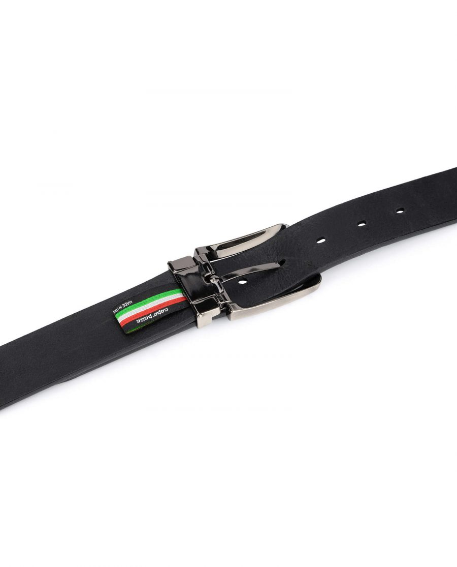 black full grain leather belt for men 3 5 cm 4