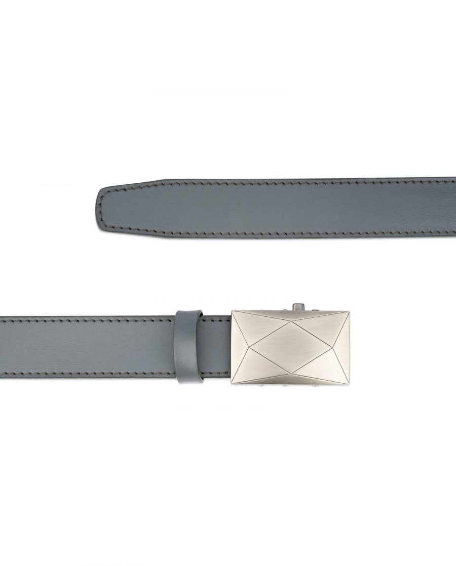 men s grey ratchet leather belt luxury buckle RTGR35ROGR 2