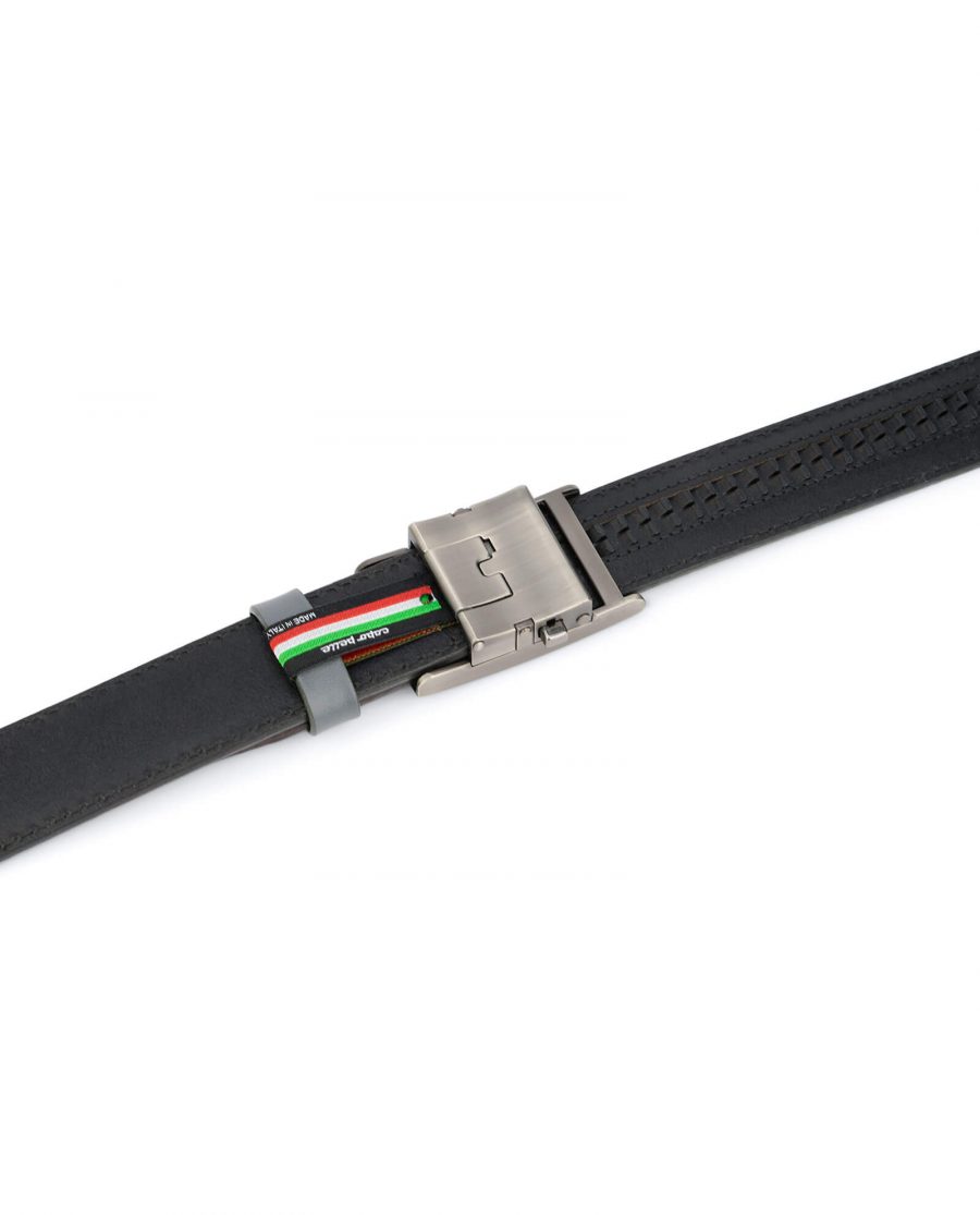 men s grey ratchet leather belt luxury buckle RTGR35ROGR 4